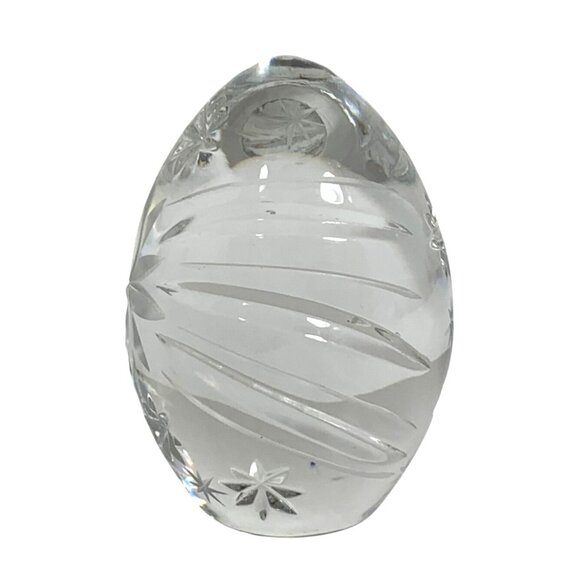 Y2K Handmade Sullivans 24% PBO Polish Crystal Egg Paperweight Starburst Design - Picture 2 of 7